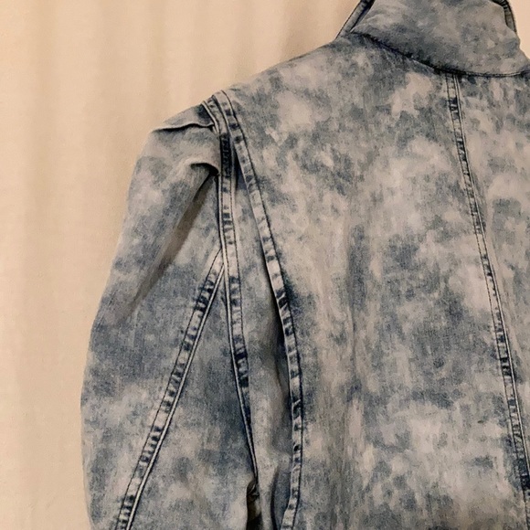 Isabel Marant Etoile Iolinea Acid Wash Jean Denim Puff Sleeve Jacket S/36 - Picture 9 of 12